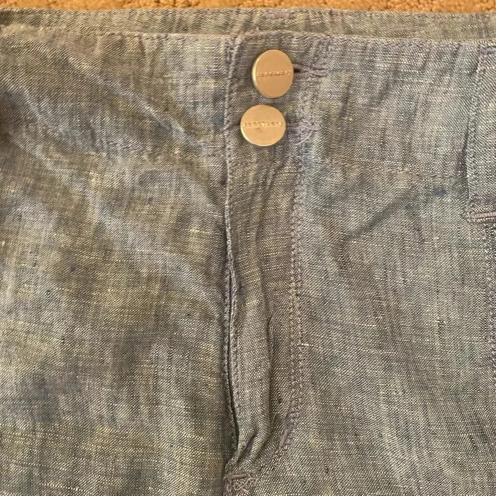 Anthropologie sanctuary terrain linen cropped utility pants 32 chambray - Picture 6 of 13